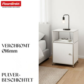 Regał metalowy | Concept Epure MK-040 | 3-poziomowy regał do przechowywania z drzwiami i półkami | Dostępny w kilku kolorach
