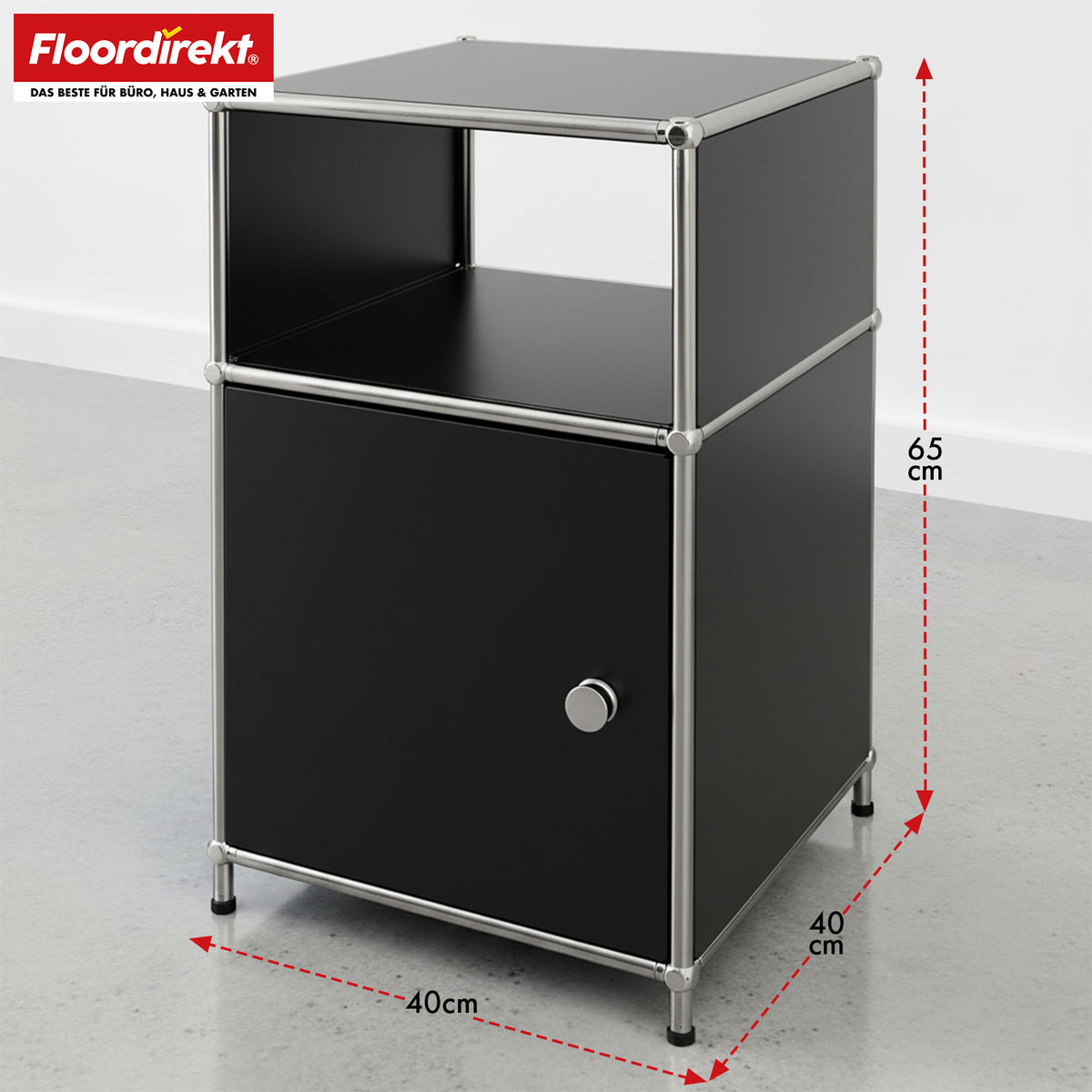 Regał metalowy | Concept Epure MK-040 | 3-poziomowy regał do przechowywania z drzwiami i półkami | Dostępny w kilku kolorach