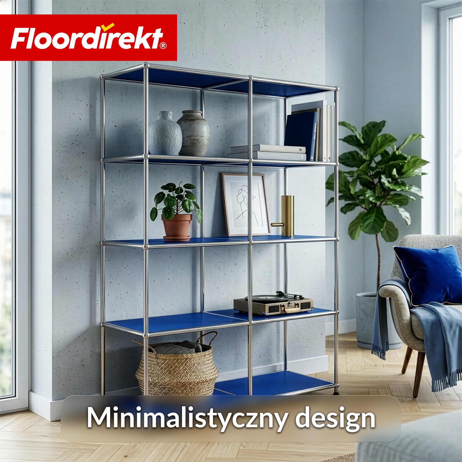 Regał metalowy | Concept Epure MK-015 | Otwarty regał stojący z 5 półkami | Regał kuchenny, biurowy i do salonu