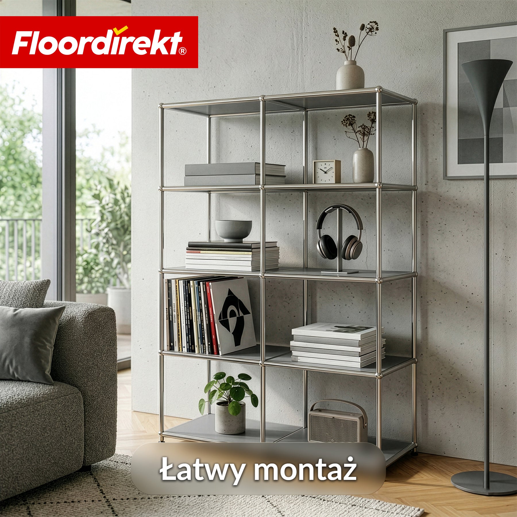 Regał metalowy | Concept Epure MK-015 | Otwarty regał stojący z 5 półkami | Regał kuchenny, biurowy i do salonu