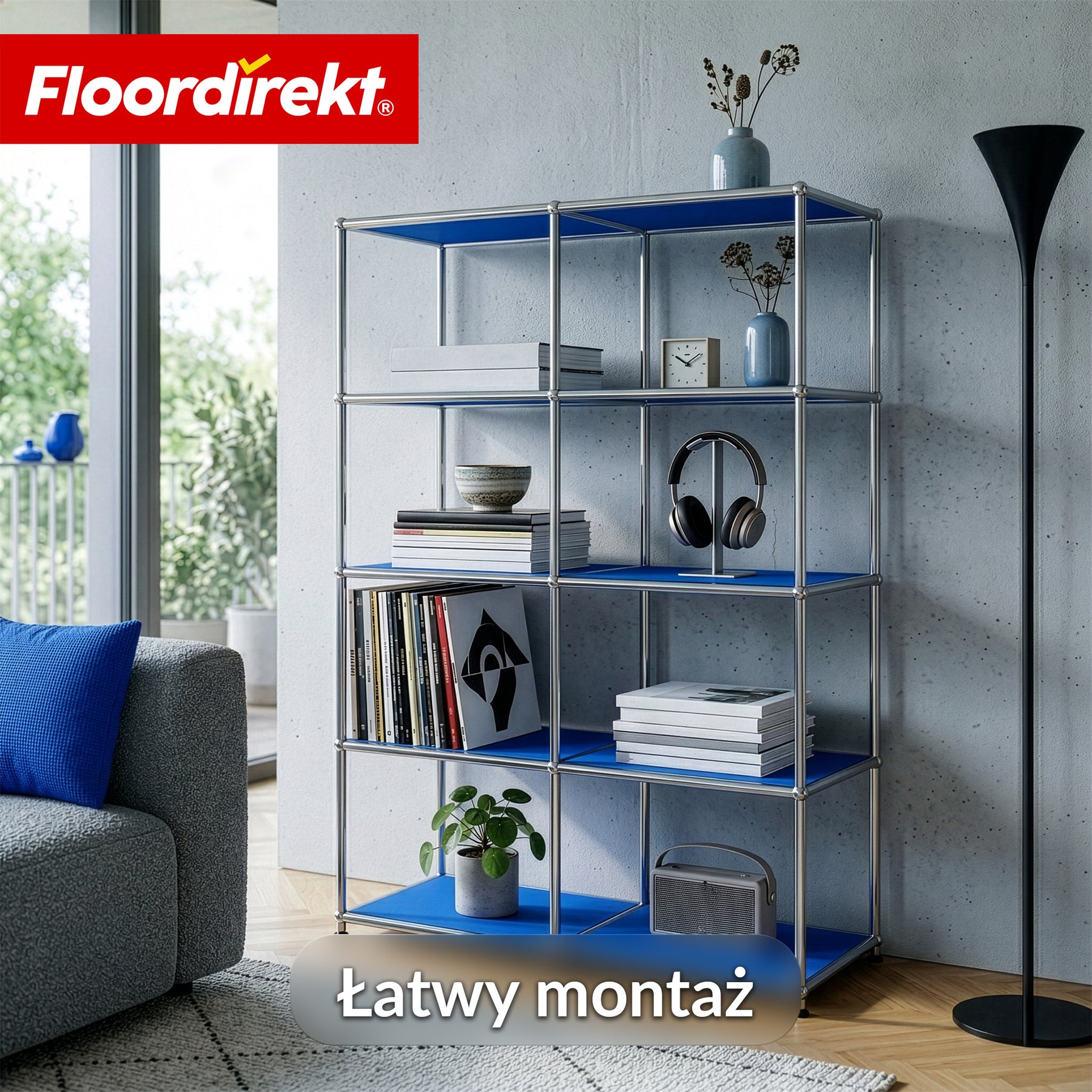 Regał metalowy | Concept Epure MK-015 | Otwarty regał stojący z 5 półkami | Regał kuchenny, biurowy i do salonu