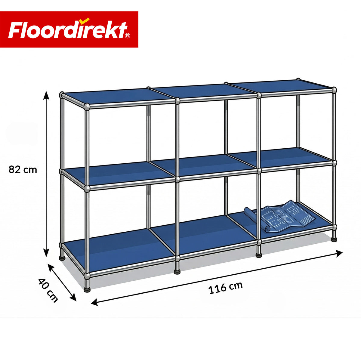 Regał metalowy | Concept Epure MK-018 | Otwarty regał stojący z 3 półkami | Regał kuchenny, biurowy i do salonu