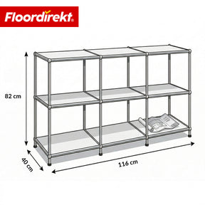 Regał metalowy | Concept Epure MK-018 | Otwarty regał stojący z 3 półkami | Regał kuchenny, biurowy i do salonu