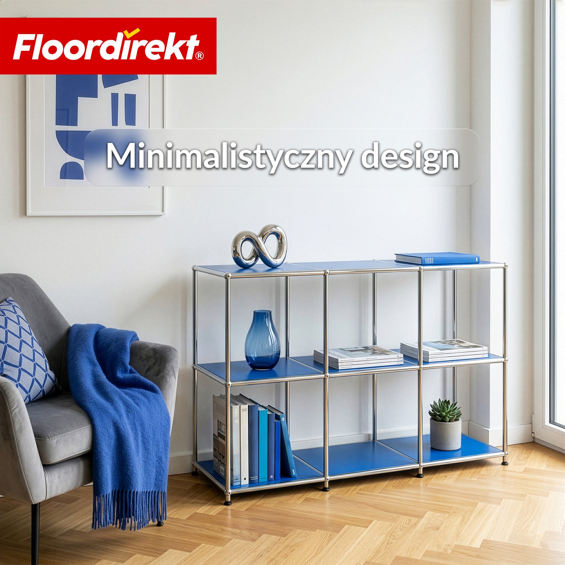 Regał metalowy | Concept Epure MK-018 | Otwarty regał stojący z 3 półkami | Regał kuchenny, biurowy i do salonu