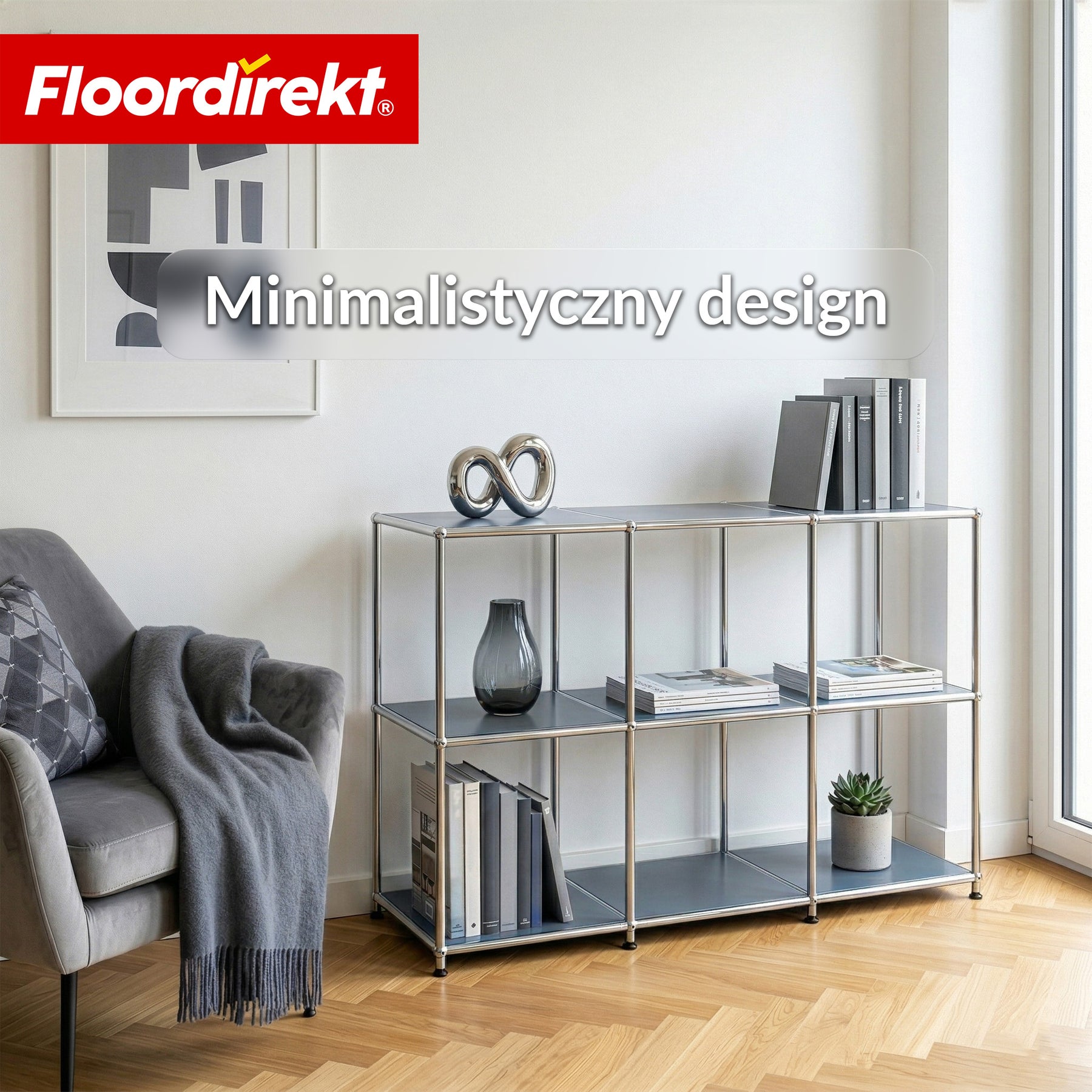 Regał metalowy | Concept Epure MK-018 | Otwarty regał stojący z 3 półkami | Regał kuchenny, biurowy i do salonu