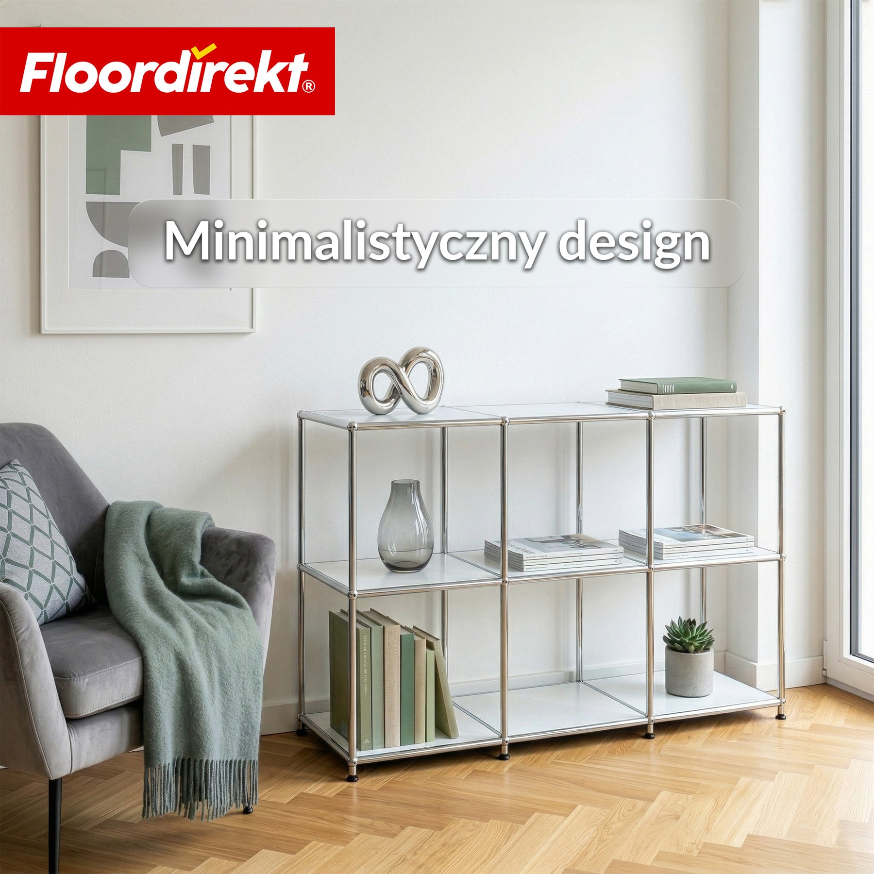 Regał metalowy | Concept Epure MK-018 | Otwarty regał stojący z 3 półkami | Regał kuchenny, biurowy i do salonu