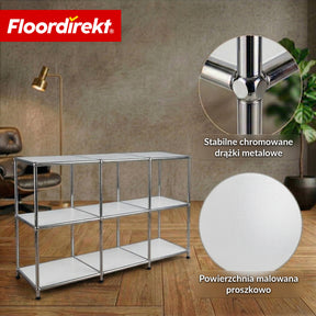 Regał metalowy | Concept Epure MK-018 | Otwarty regał stojący z 3 półkami | Regał kuchenny, biurowy i do salonu