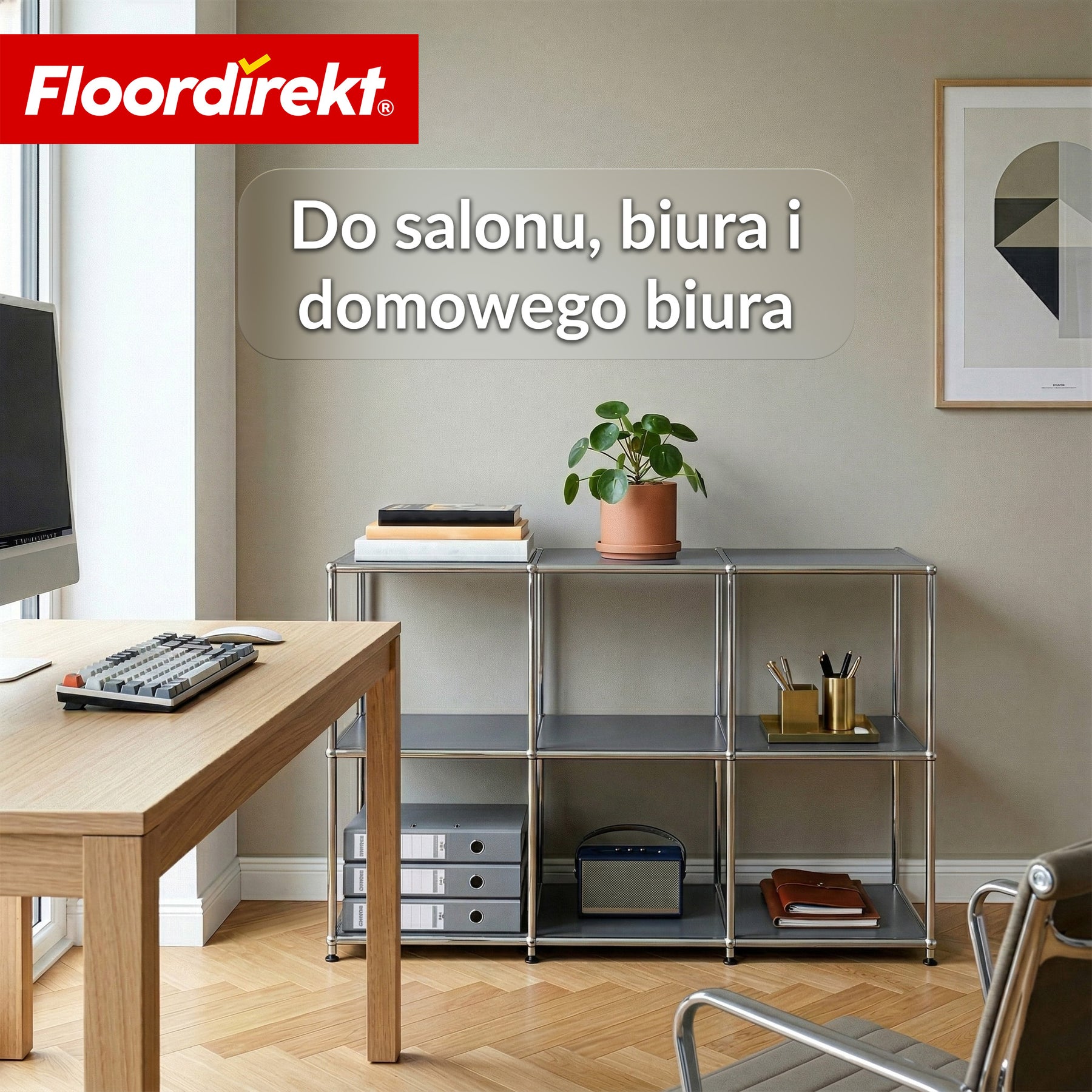 Regał metalowy | Concept Epure MK-018 | Otwarty regał stojący z 3 półkami | Regał kuchenny, biurowy i do salonu