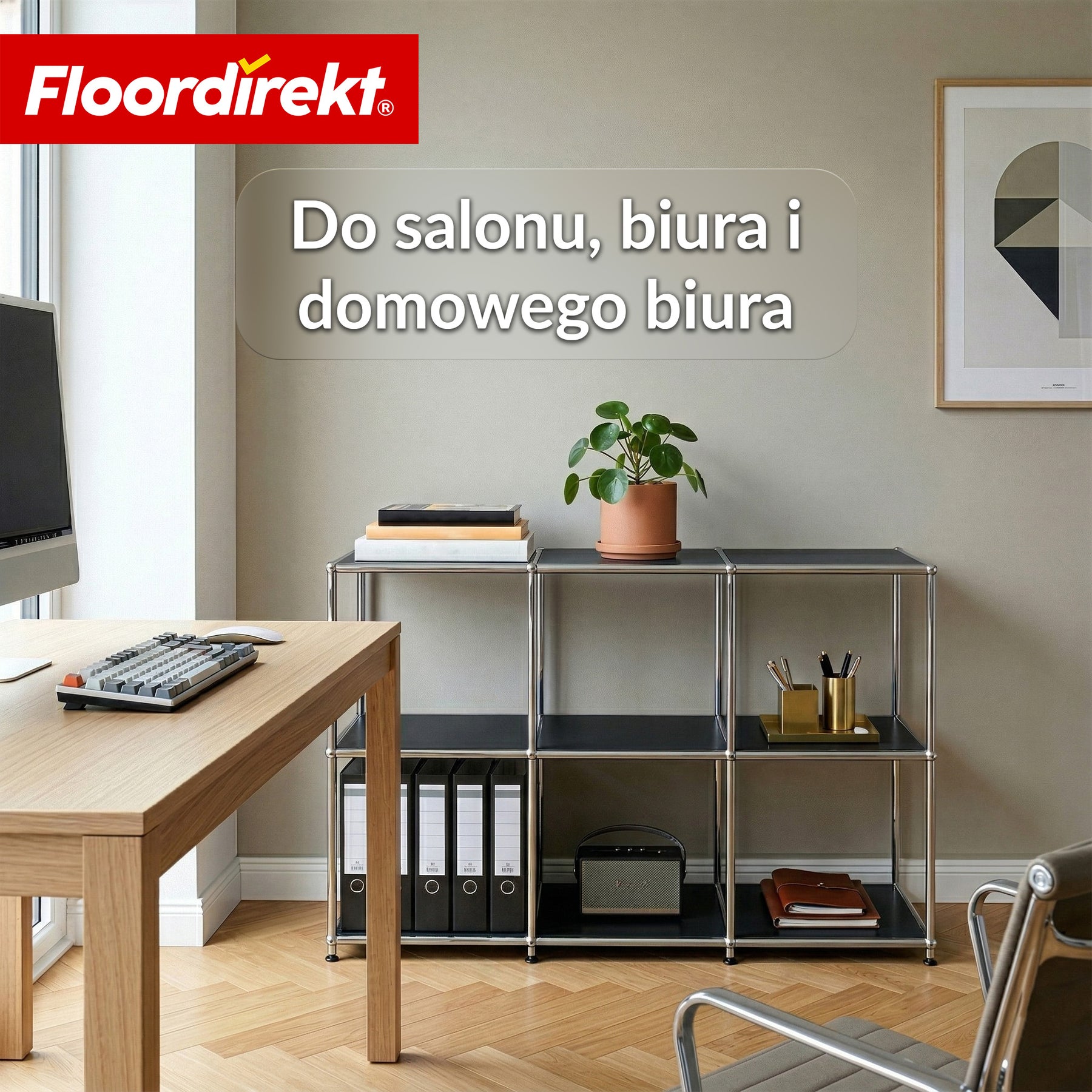 Regał metalowy | Concept Epure MK-018 | Otwarty regał stojący z 3 półkami | Regał kuchenny, biurowy i do salonu