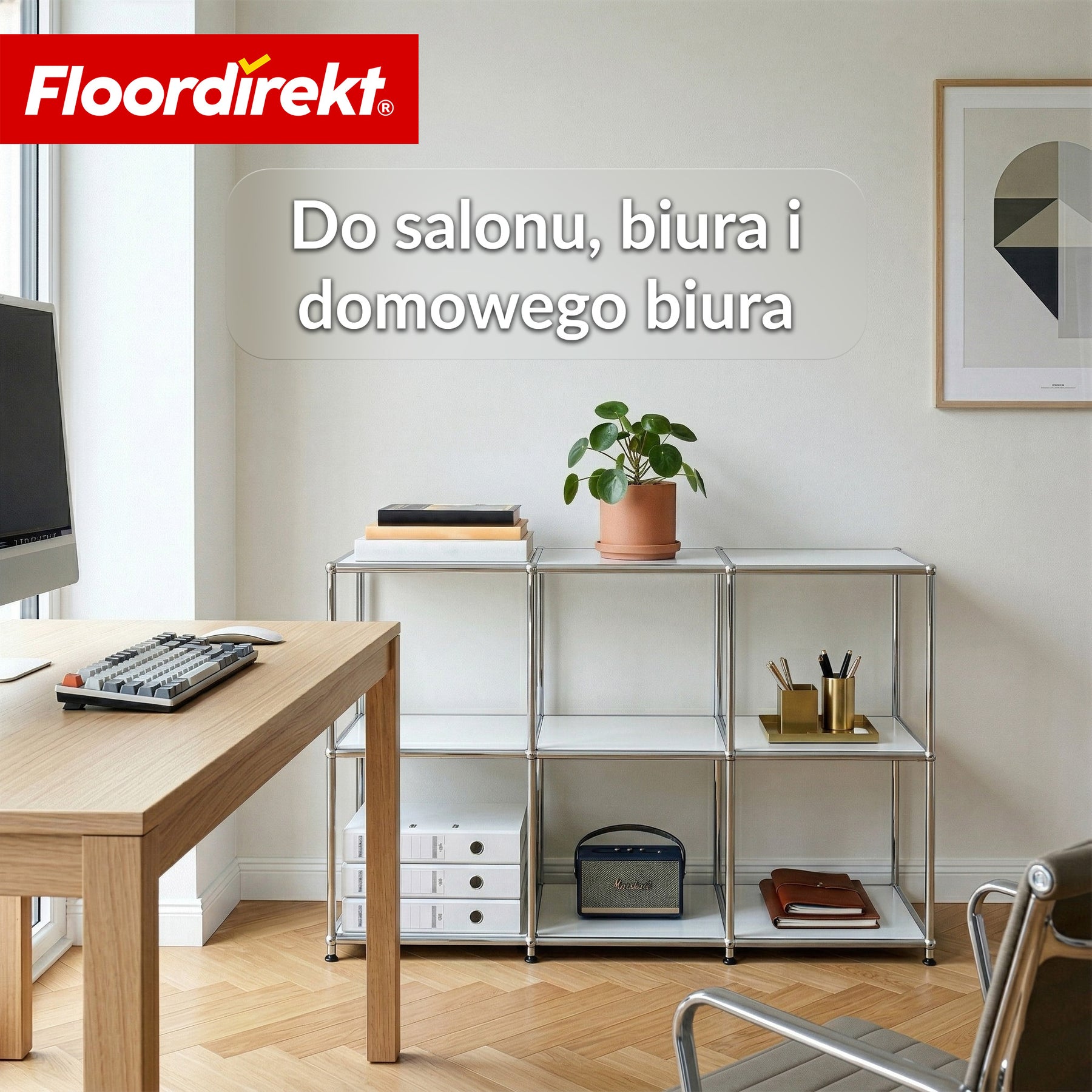 Regał metalowy | Concept Epure MK-018 | Otwarty regał stojący z 3 półkami | Regał kuchenny, biurowy i do salonu