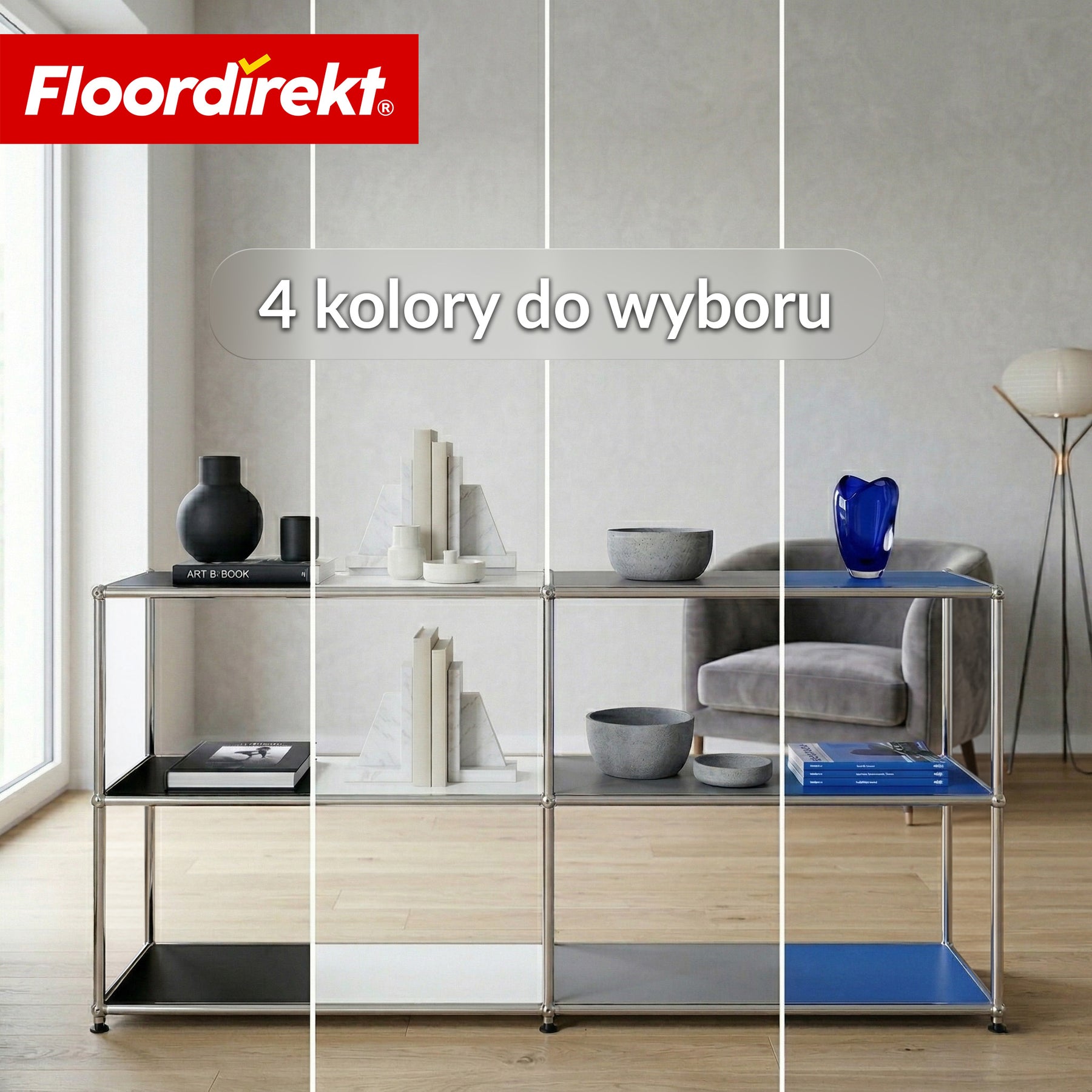 Regał metalowy | Concept Epure MK-018 | Otwarty regał stojący z 3 półkami | Regał kuchenny, biurowy i do salonu