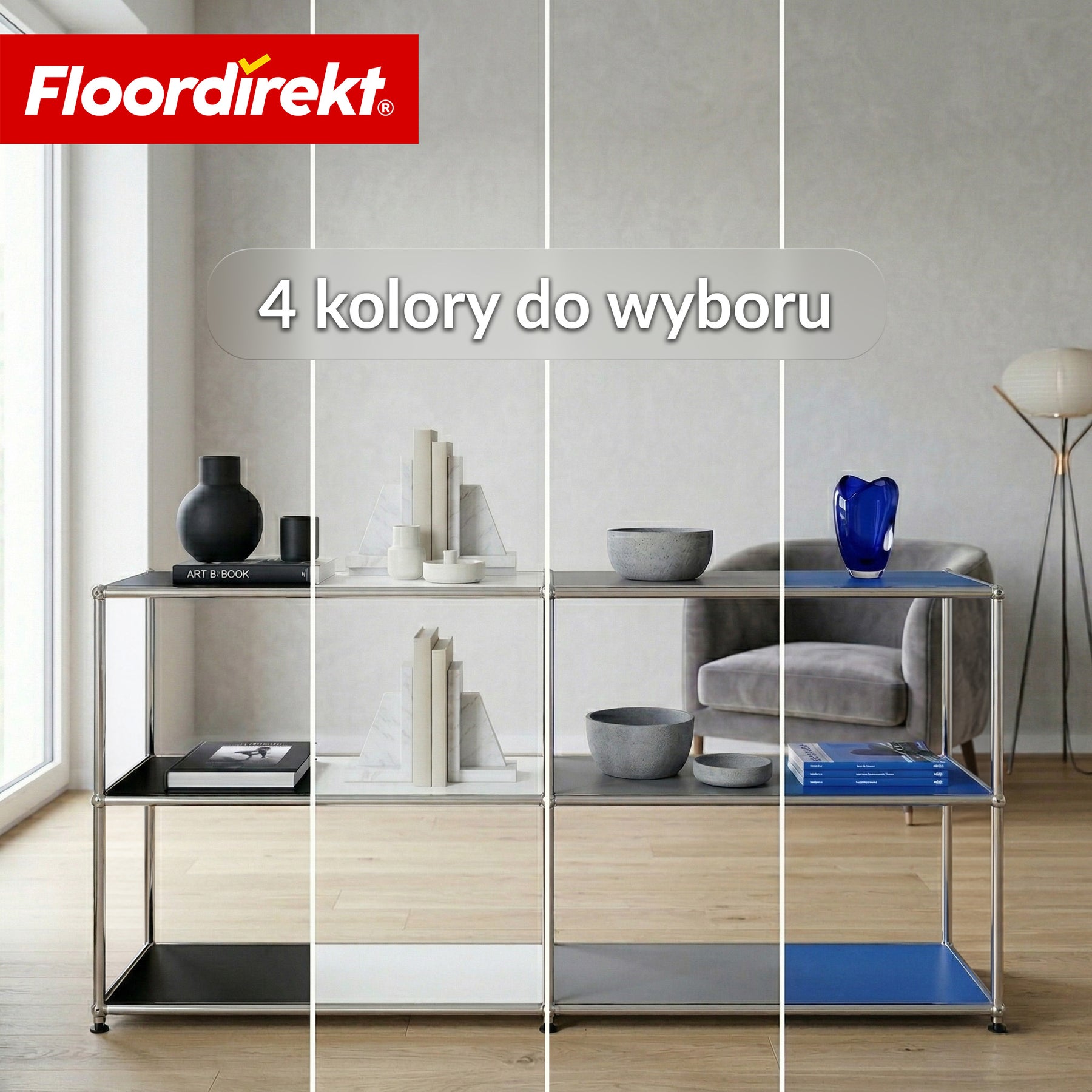 Regał metalowy | Concept Epure MK-018 | Otwarty regał stojący z 3 półkami | Regał kuchenny, biurowy i do salonu