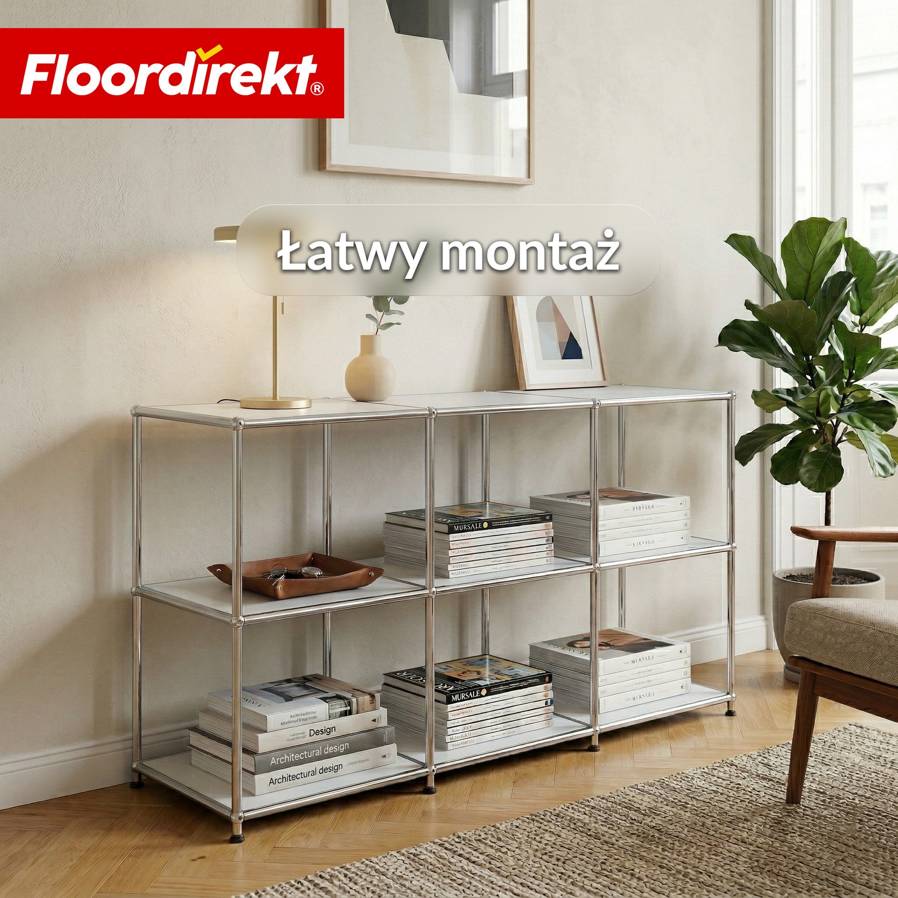 Regał metalowy | Concept Epure MK-018 | Otwarty regał stojący z 3 półkami | Regał kuchenny, biurowy i do salonu