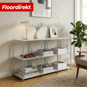 Regał metalowy | Concept Epure MK-018 | Otwarty regał stojący z 3 półkami | Regał kuchenny, biurowy i do salonu