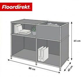 Regał metalowy | Concept Epure MK-030 | Regał stojący z 3 półkami i schowkiem | Regał kuchenny, biurowy i do salonu