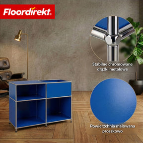 Regał metalowy | Concept Epure MK-030 | Regał stojący z 3 półkami i schowkiem | Regał kuchenny, biurowy i do salonu