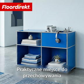 Regał metalowy | Concept Epure MK-030 | Regał stojący z 3 półkami i schowkiem | Regał kuchenny, biurowy i do salonu