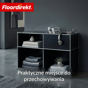 Regał metalowy | Concept Epure MK-030 | Regał stojący z 3 półkami i schowkiem | Regał kuchenny, biurowy i do salonu