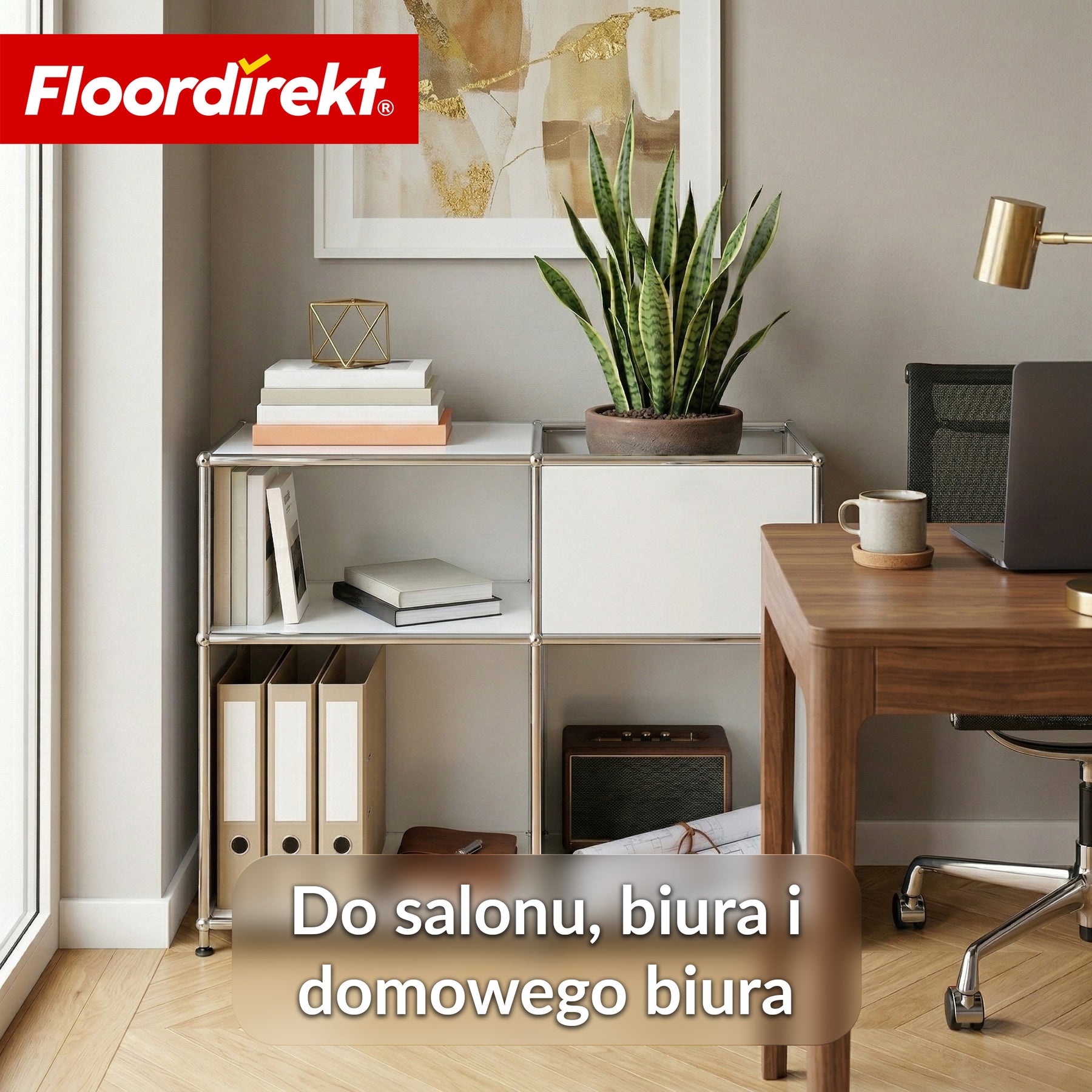 Regał metalowy | Concept Epure MK-030 | Regał stojący z 3 półkami i schowkiem | Regał kuchenny, biurowy i do salonu