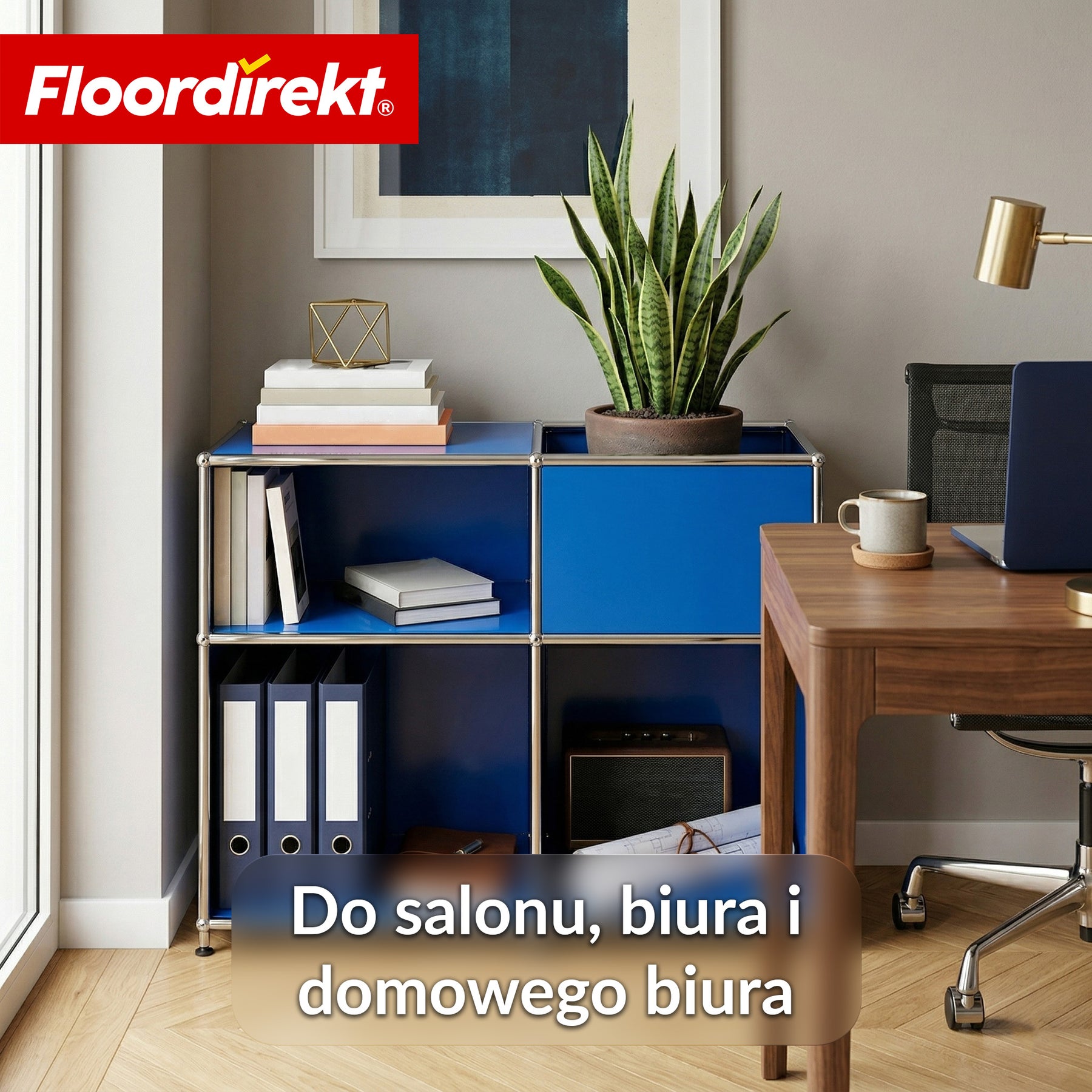 Regał metalowy | Concept Epure MK-030 | Regał stojący z 3 półkami i schowkiem | Regał kuchenny, biurowy i do salonu