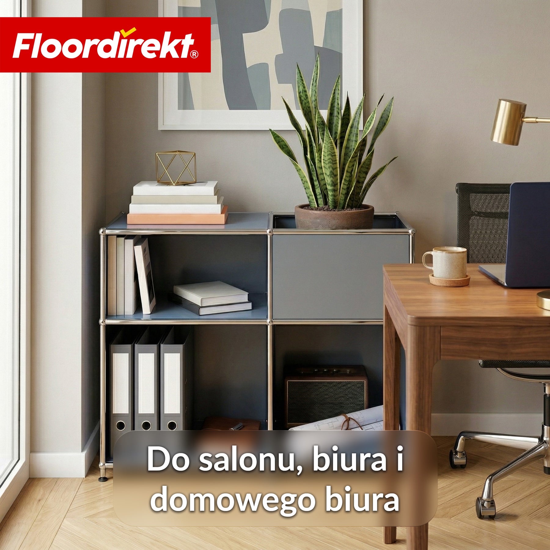 Regał metalowy | Concept Epure MK-030 | Regał stojący z 3 półkami i schowkiem | Regał kuchenny, biurowy i do salonu