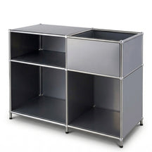 Regał metalowy | Concept Epure MK-030 | Regał stojący z 3 półkami i schowkiem | Regał kuchenny, biurowy i do salonu