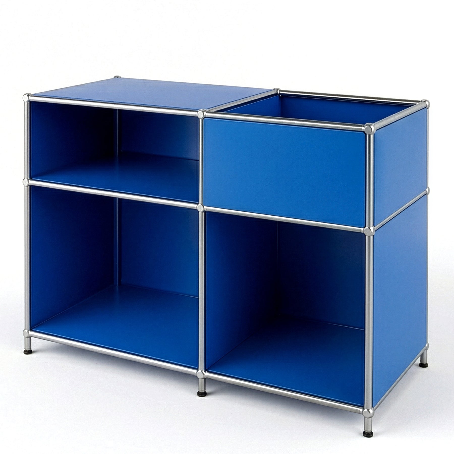 Regał metalowy | Concept Epure MK-030 | Regał stojący z 3 półkami i schowkiem | Regał kuchenny, biurowy i do salonu