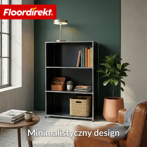 Metallowy regał | Concept Epure MK-101 | Regał stojący 4 półki | Regał na książki z bocznymi ściankami | Nowoczesny regał do przechowywania