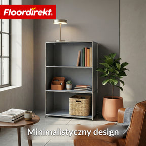 Metallowy regał | Concept Epure MK-101 | Regał stojący 4 półki | Regał na książki z bocznymi ściankami | Nowoczesny regał do przechowywania