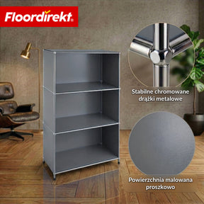 Metallowy regał | Concept Epure MK-101 | Regał stojący 4 półki | Regał na książki z bocznymi ściankami | Nowoczesny regał do przechowywania