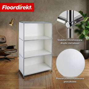 Metallowy regał | Concept Epure MK-101 | Regał stojący 4 półki | Regał na książki z bocznymi ściankami | Nowoczesny regał do przechowywania