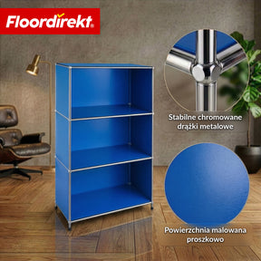 Metallowy regał | Concept Epure MK-101 | Regał stojący 4 półki | Regał na książki z bocznymi ściankami | Nowoczesny regał do przechowywania