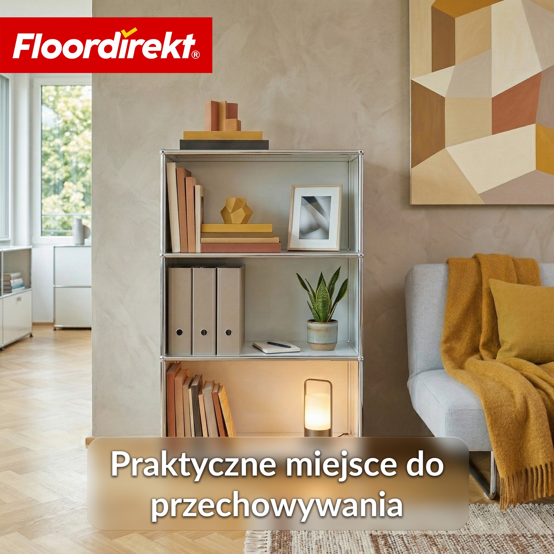 Metallowy regał | Concept Epure MK-101 | Regał stojący 4 półki | Regał na książki z bocznymi ściankami | Nowoczesny regał do przechowywania