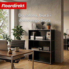 Metallowy regał | Concept Epure MK-101 | Regał stojący 4 półki | Regał na książki z bocznymi ściankami | Nowoczesny regał do przechowywania