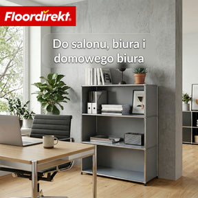 Metallowy regał | Concept Epure MK-101 | Regał stojący 4 półki | Regał na książki z bocznymi ściankami | Nowoczesny regał do przechowywania