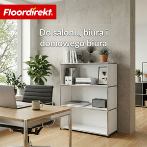 Metallowy regał | Concept Epure MK-101 | Regał stojący 4 półki | Regał na książki z bocznymi ściankami | Nowoczesny regał do przechowywania