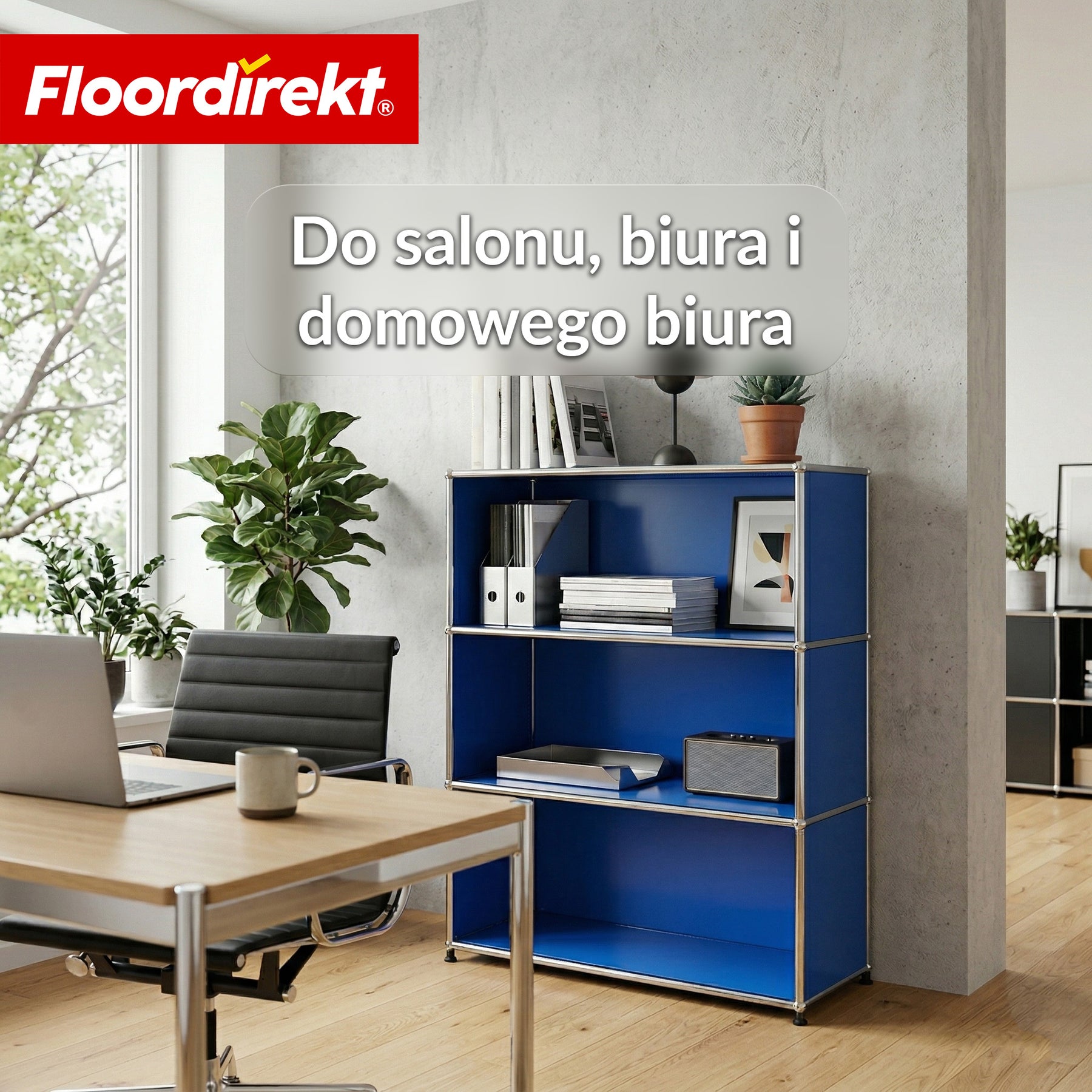 Metallowy regał | Concept Epure MK-101 | Regał stojący 4 półki | Regał na książki z bocznymi ściankami | Nowoczesny regał do przechowywania