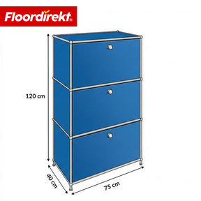 Szafka metalowa | Concept Epure MK-129 | Komoda z 3 zamykanymi schowkami | Nowoczesna szafka do przechowywania