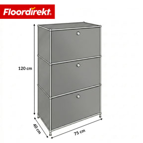Szafka metalowa | Concept Epure MK-129 | Komoda z 3 zamykanymi schowkami | Nowoczesna szafka do przechowywania