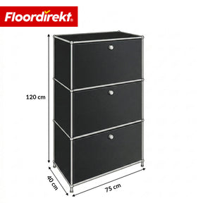 Szafka metalowa | Concept Epure MK-129 | Komoda z 3 zamykanymi schowkami | Nowoczesna szafka do przechowywania
