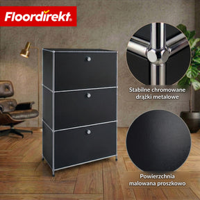 Szafka metalowa | Concept Epure MK-129 | Komoda z 3 zamykanymi schowkami | Nowoczesna szafka do przechowywania