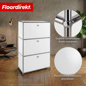 Szafka metalowa | Concept Epure MK-129 | Komoda z 3 zamykanymi schowkami | Nowoczesna szafka do przechowywania