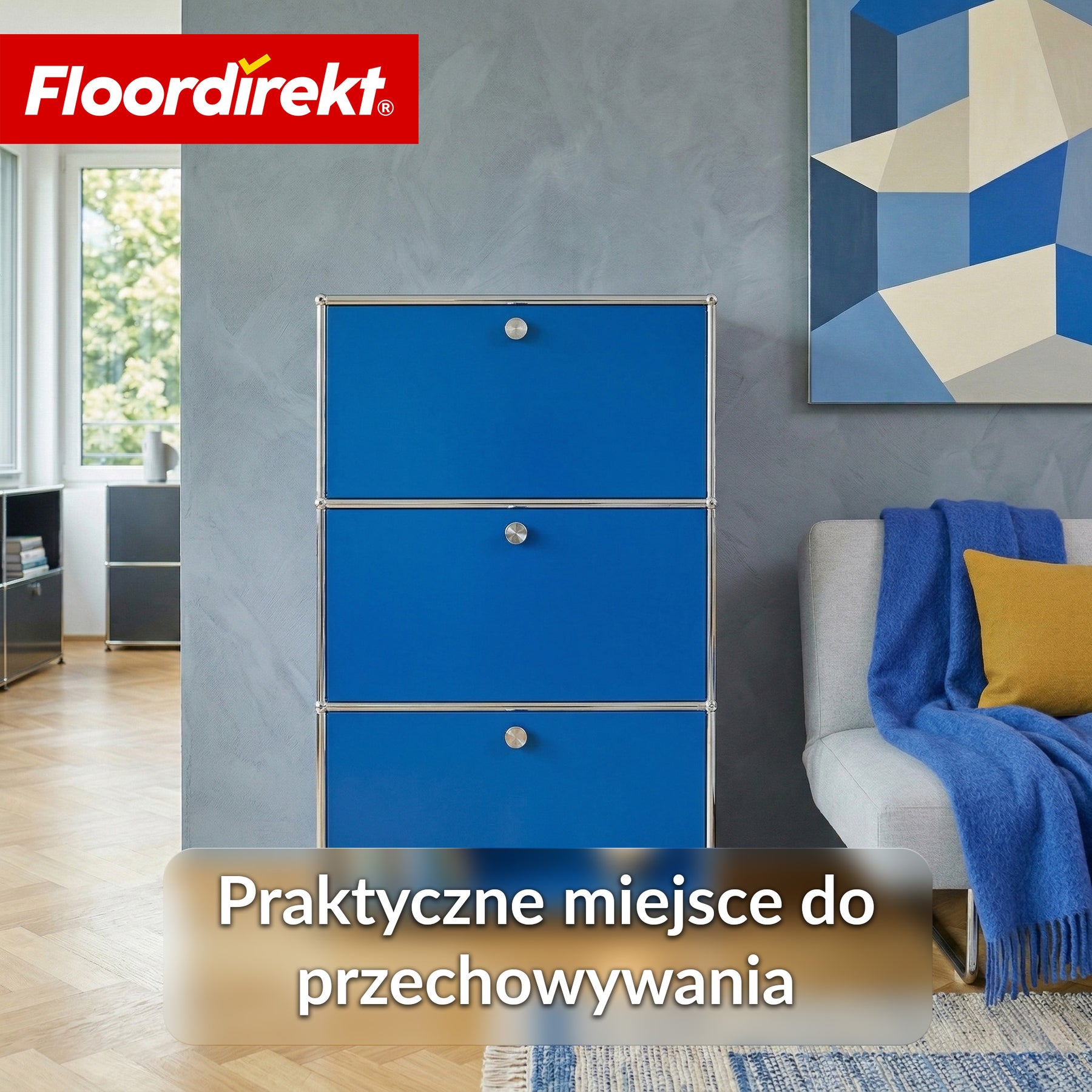 Szafka metalowa | Concept Epure MK-129 | Komoda z 3 zamykanymi schowkami | Nowoczesna szafka do przechowywania