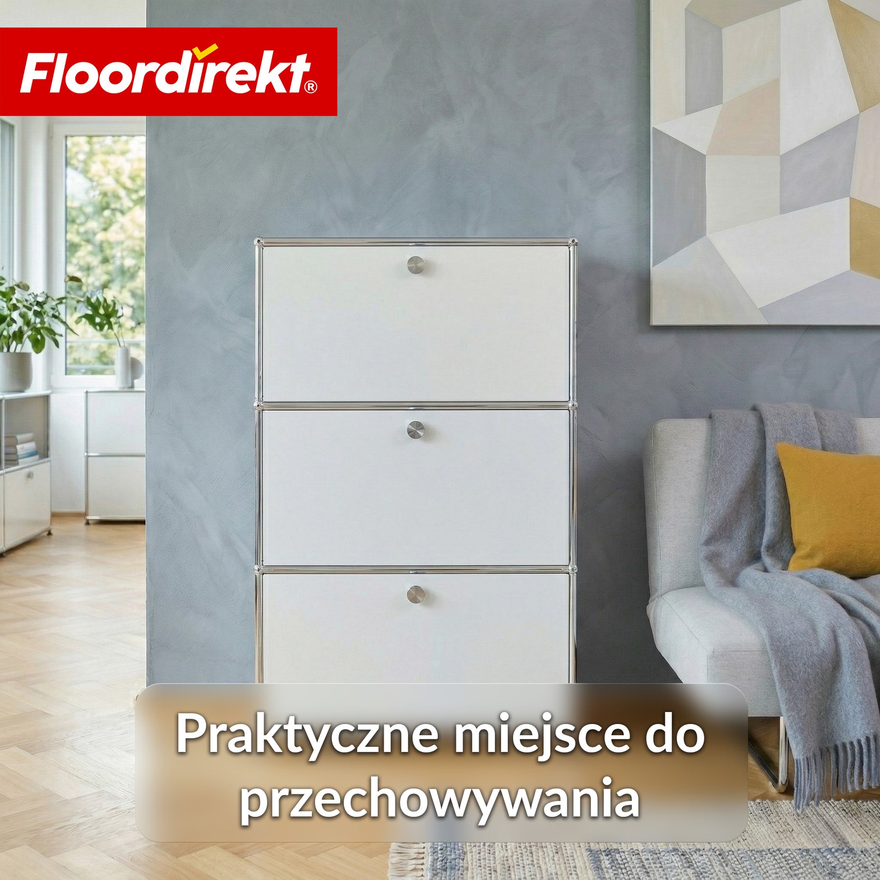 Szafka metalowa | Concept Epure MK-129 | Komoda z 3 zamykanymi schowkami | Nowoczesna szafka do przechowywania