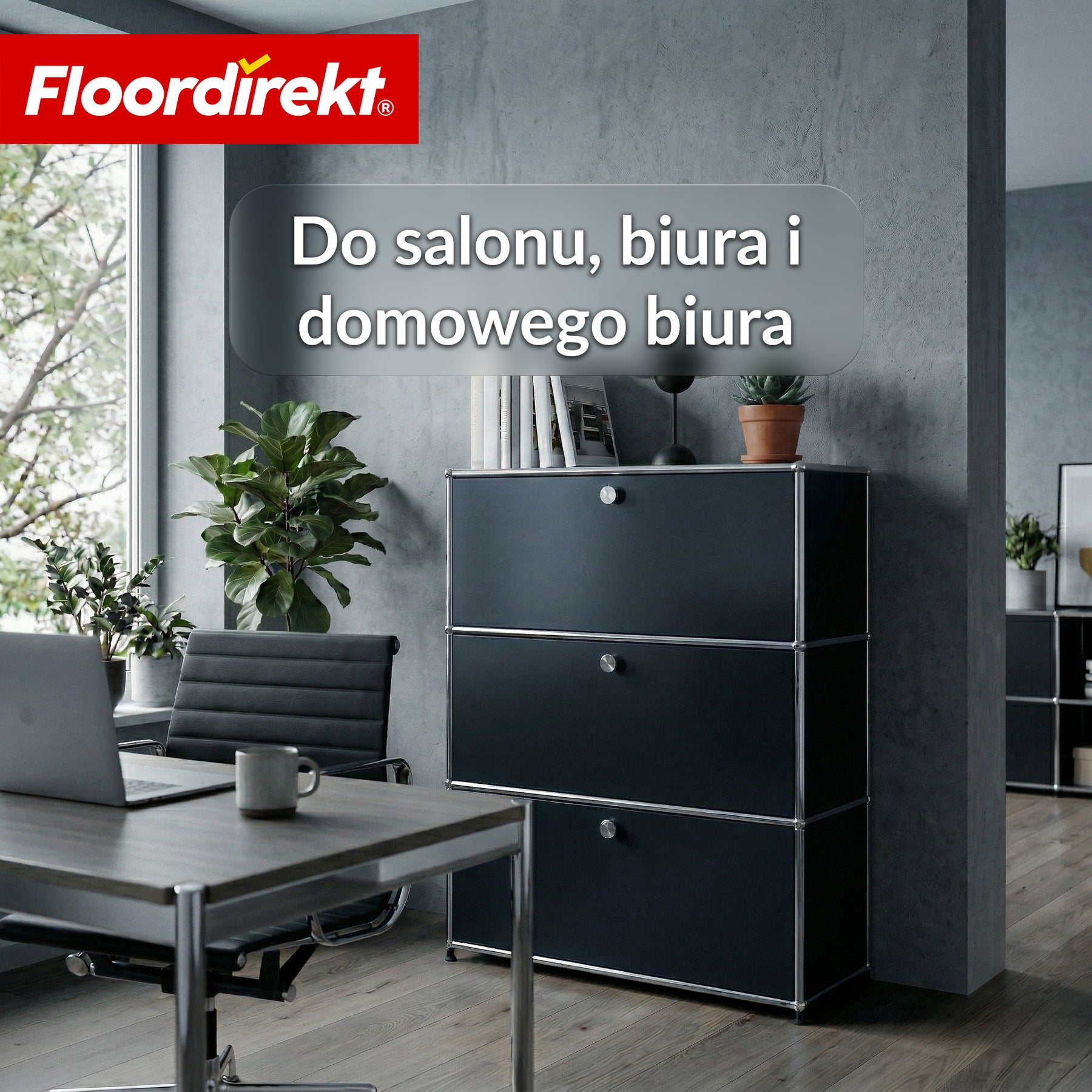 Szafka metalowa | Concept Epure MK-129 | Komoda z 3 zamykanymi schowkami | Nowoczesna szafka do przechowywania