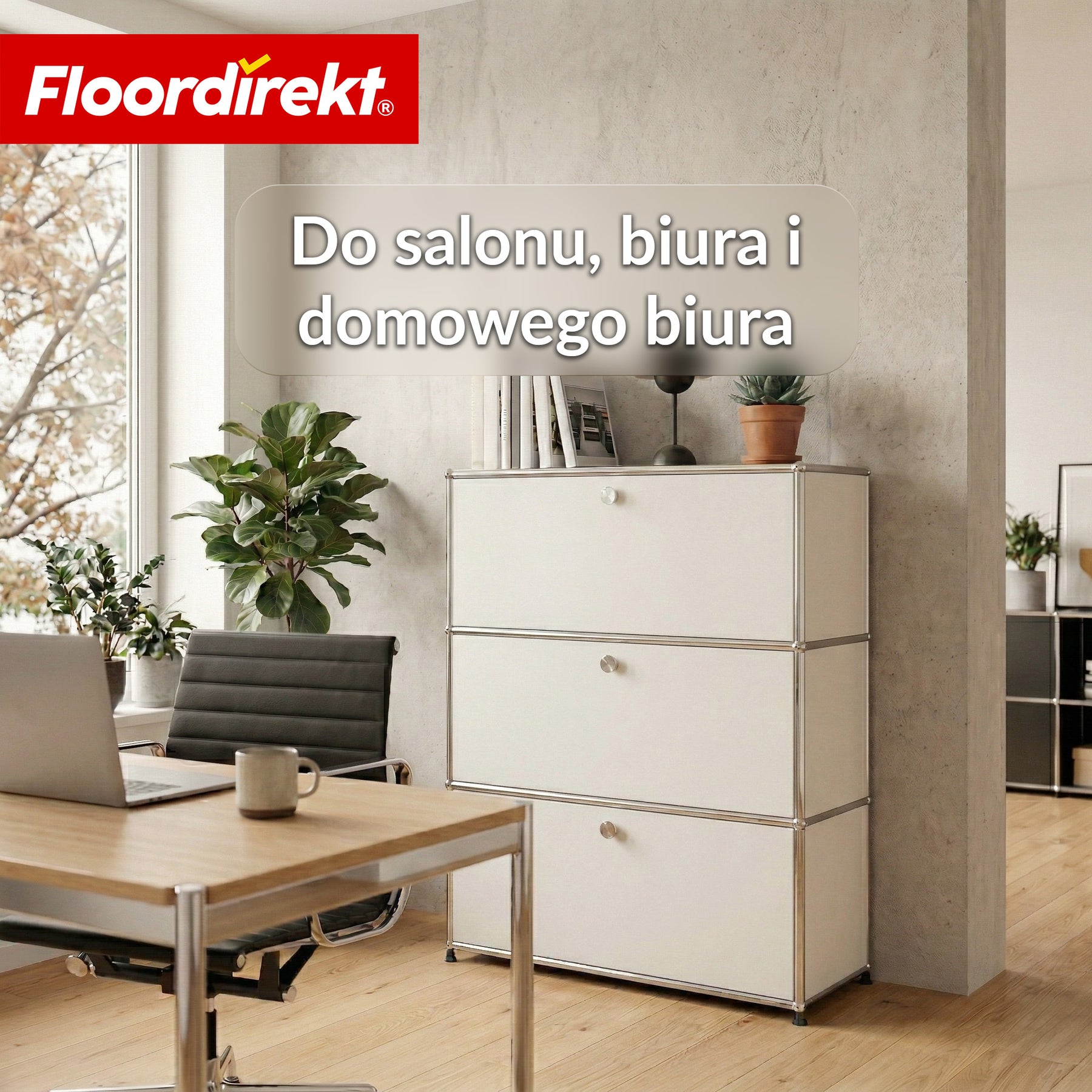 Szafka metalowa | Concept Epure MK-129 | Komoda z 3 zamykanymi schowkami | Nowoczesna szafka do przechowywania