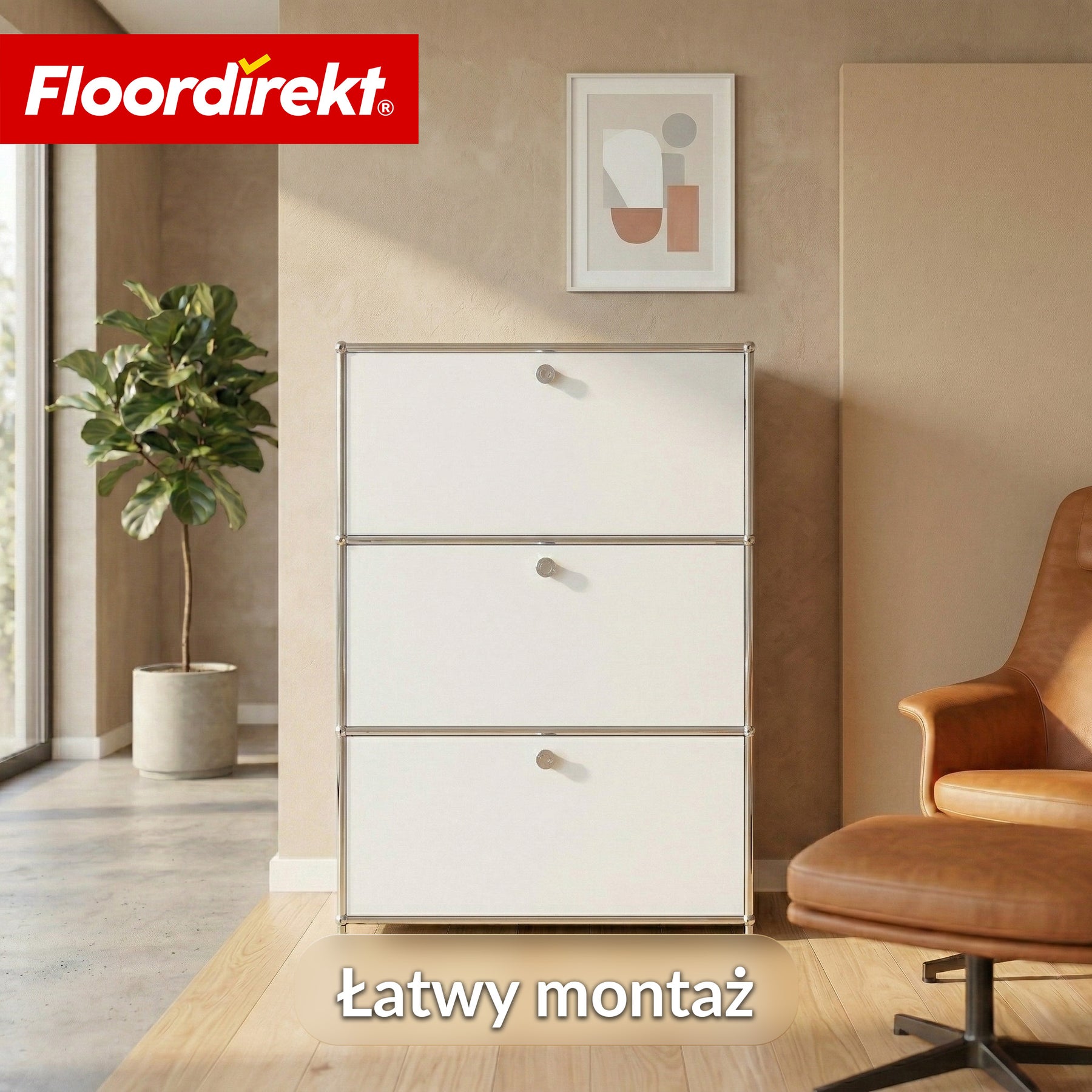 Szafka metalowa | Concept Epure MK-129 | Komoda z 3 zamykanymi schowkami | Nowoczesna szafka do przechowywania