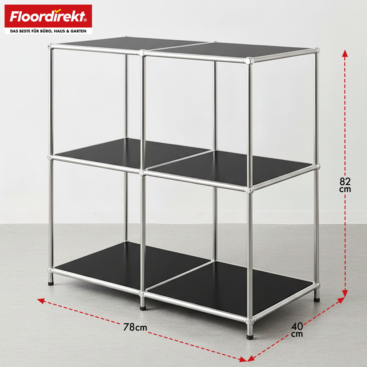 Regał metalowy | Concept Epure MK-027 | Otwarta 3-poziomowa komoda i regał | Dostępny w kilku kolorach