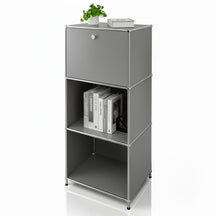 Regał metalowy | Concept Epure MK-107 | 4-poziomowy regał do przechowywania z zamykaną przegrodą i półkami | W różnych kolorach