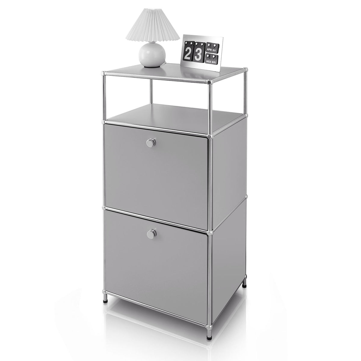 Regał metalowy | Concept Epure MK-120 | Regał do przechowywania z zamykanymi schowkami, otwartą półką i półką | Dostępny w kilku kolorach
